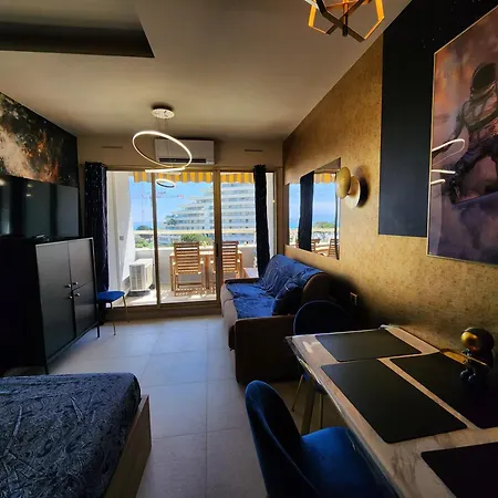 Apartment L'astronaute - Balcon Vue - Clim - Place Parking Privee - Marina Baie Des Anges *